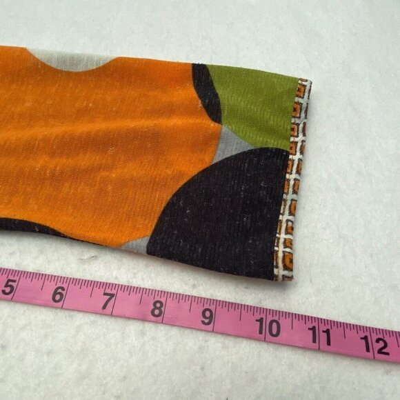 Anac by Kimi Women Top Size M Orange 3/4 Sleeves 60s Art to Wear Circles 2-29 - Picture 6 of 10